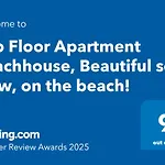 Top Floor Apartment Beachhouse, Beautiful Sea View, On The Beach!